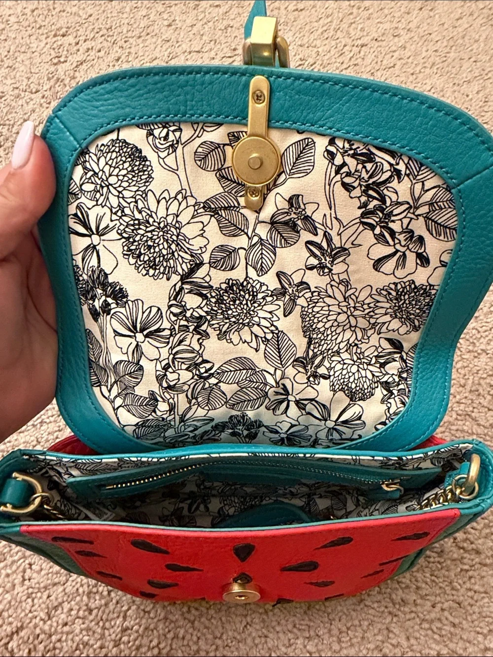 Vera Bradley Leather Watermelon Chain Crossbody